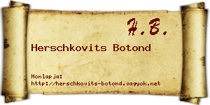 Herschkovits Botond névjegykártya